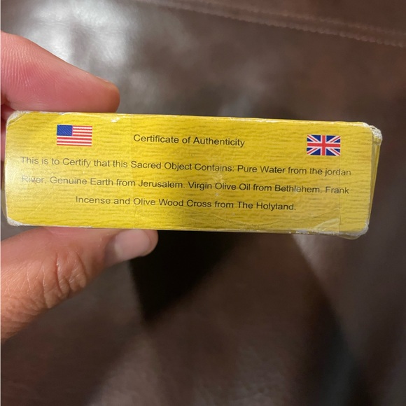 Holy Land Genuine Olive Wood Cross Authentic Sacred Objects Gift Set, Sealed - Picture 3 of 6